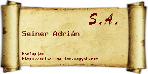 Seiner Adrián névjegykártya
